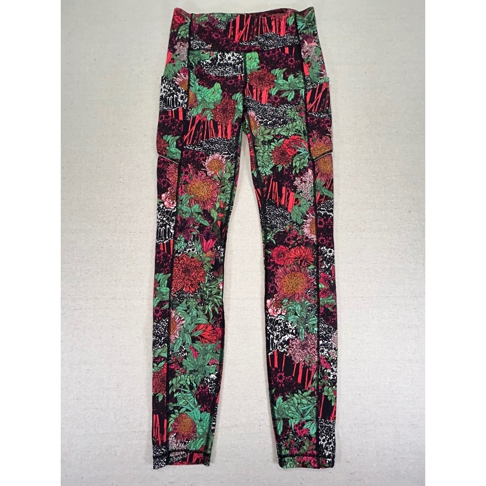 Lululemon Women's 4 Floral Leggings Yoga Workout Jogging